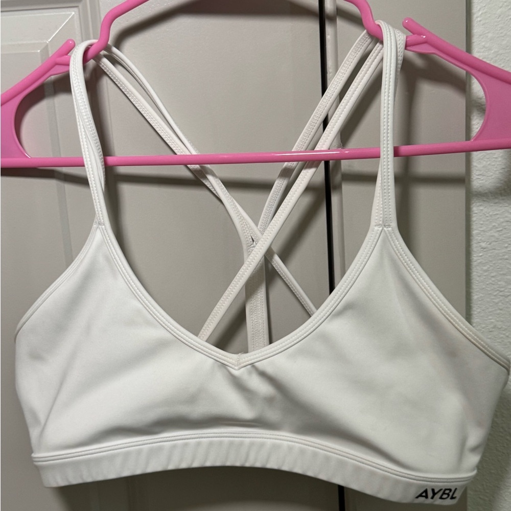 AYBL Women's Cream Strappy Sports Bra